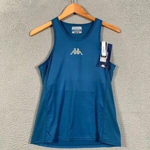 Kappa Kombat Fabe US Ski Team Tank Top Women's Large Blue Athletic Skin Fit Gara